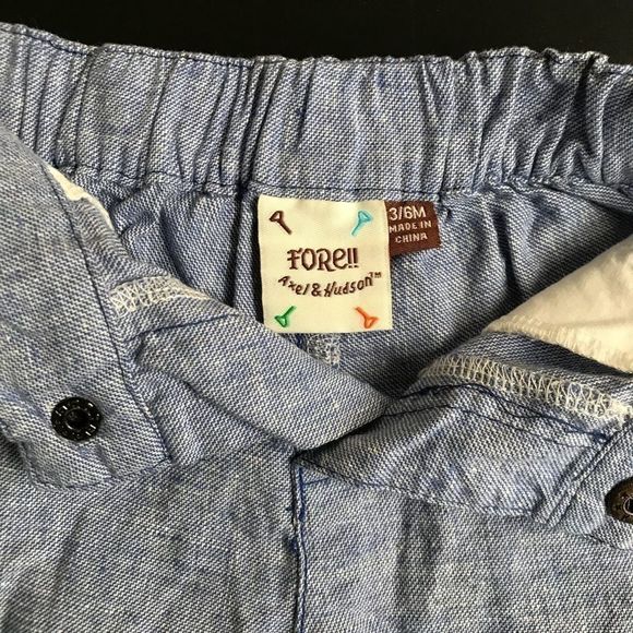 Fore!! Axel & Hudson Linen Shorts 3-6M - Picture 4 of 4
